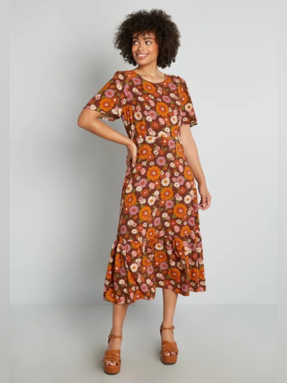 Princess Highway Lindy 70’s Floral Midi Dress